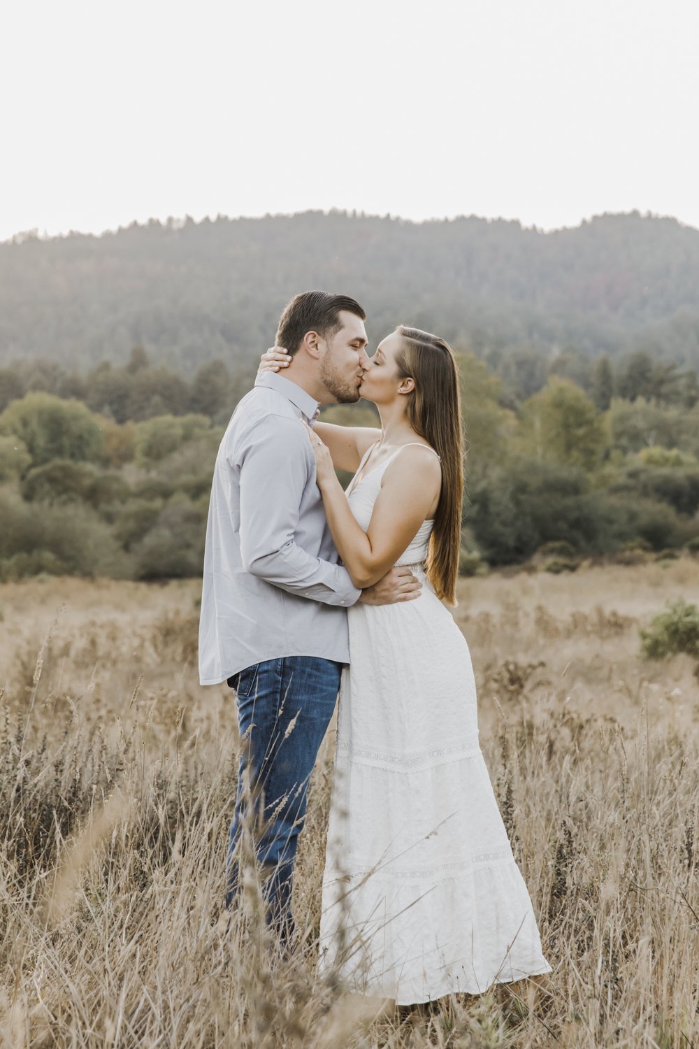Forest and Open Field Engagment Photography at Henry Cowell Redwood State Park 