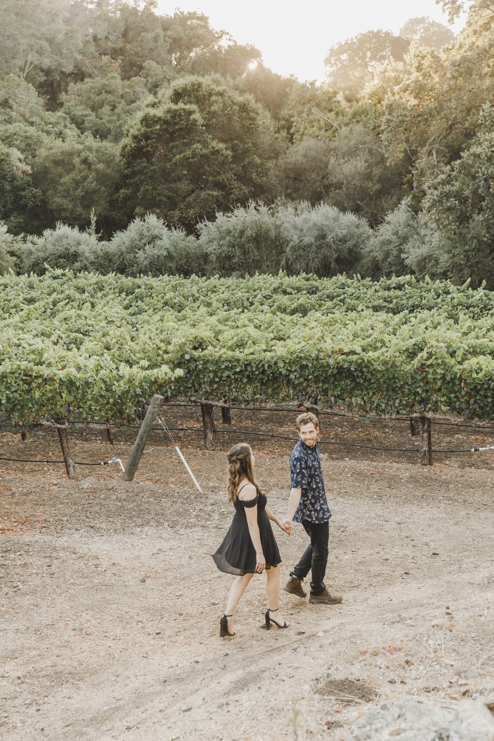 Beautiful Northern California Winery Sunset Engagement Photography Session 