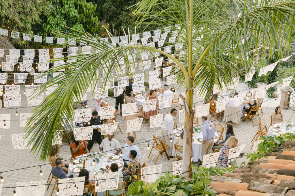 reception table design for a destination wedding in Sayulita, Mexico at Amor Boutique Hotel,  