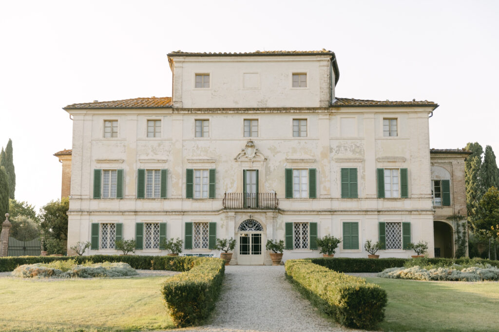 Italian Destination Wedding Venue Villa Montalvo in Siena, Italy. Historical Museum Wedding Venue.