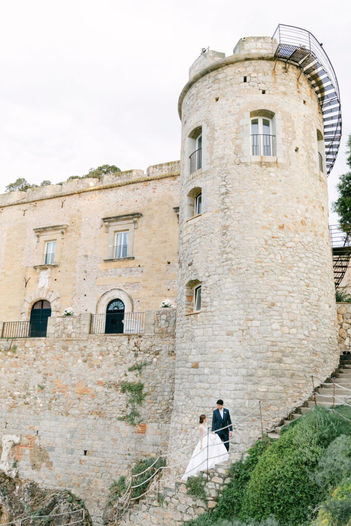 bride and groom at their italian wedding