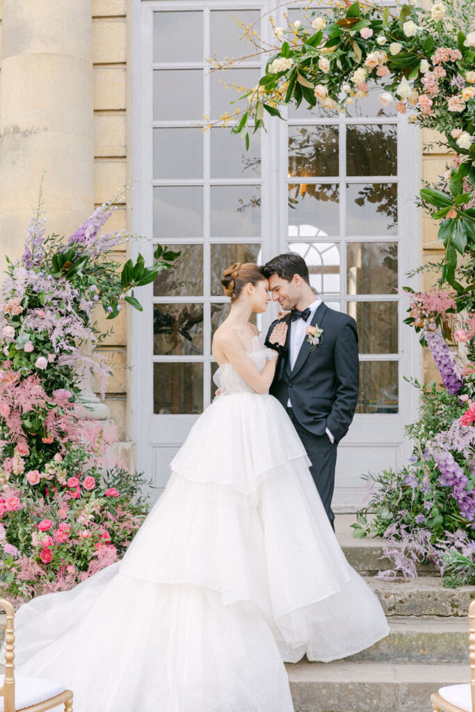 cute bride and groom before their wedding ceremony 