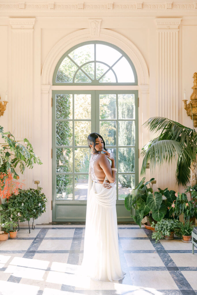 bride at her wedding venue