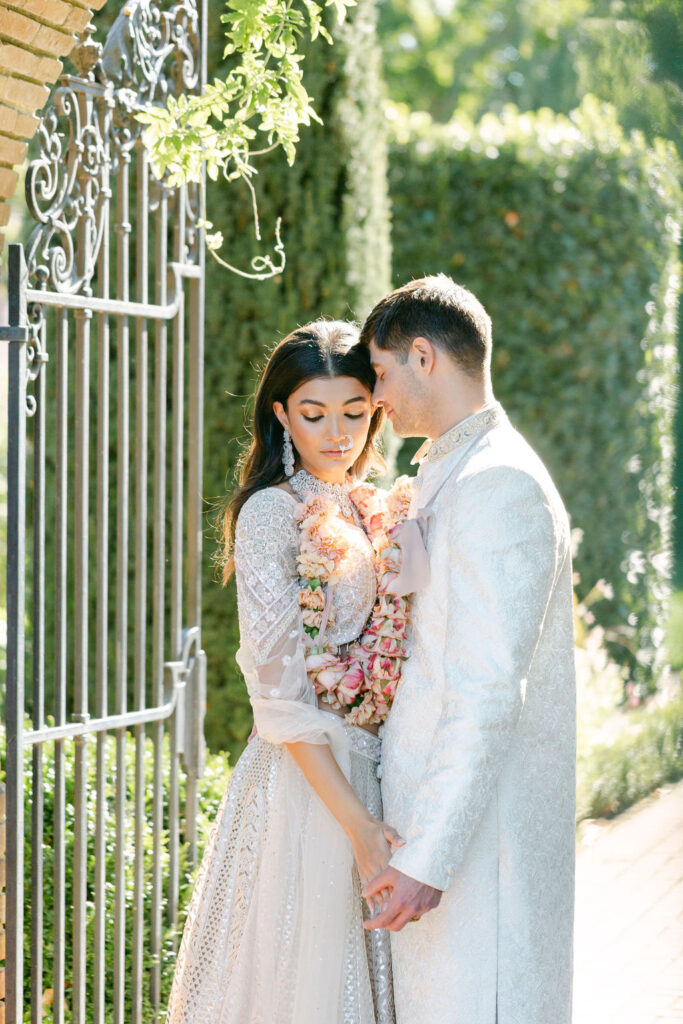 bride and groom at their luxurious wedding venue