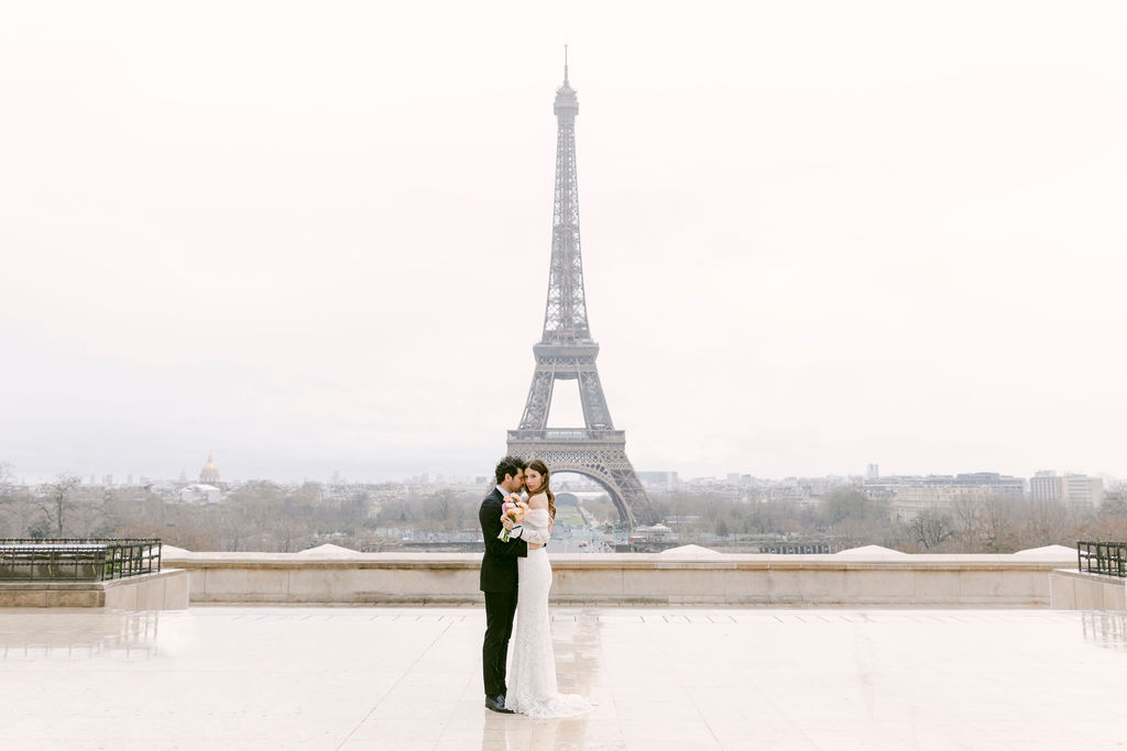 bride and groom hugging during their elopement photoshoot