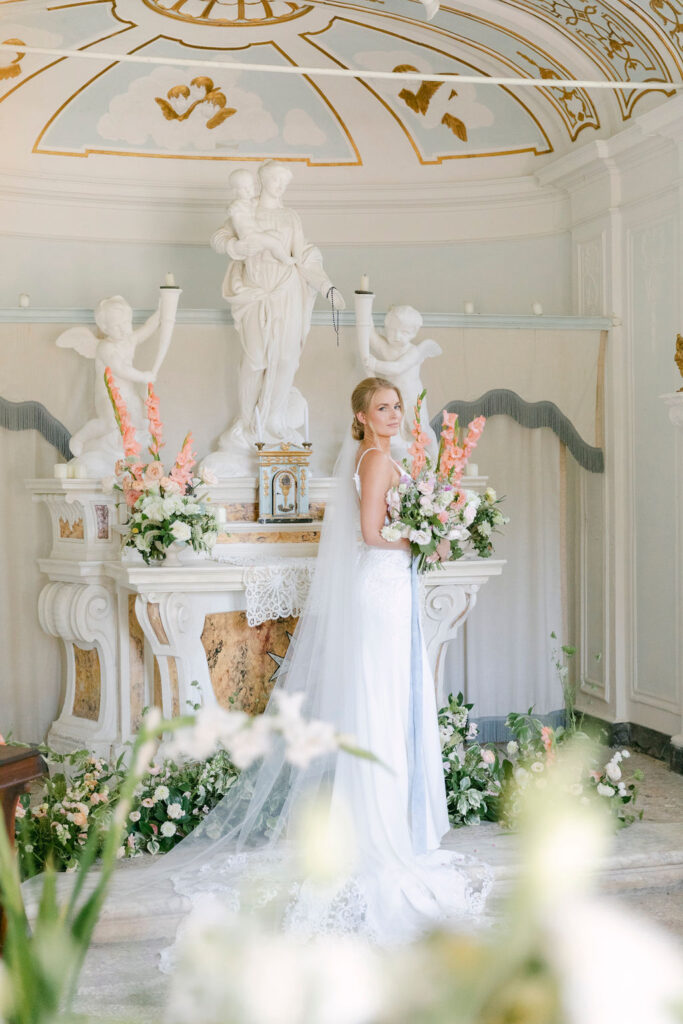 bride before heading to her wedding ceremony 