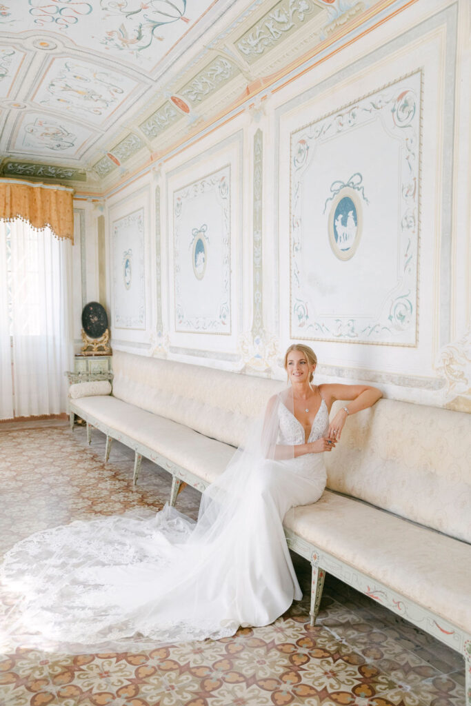 bride posing for the camera during her bridal portraits