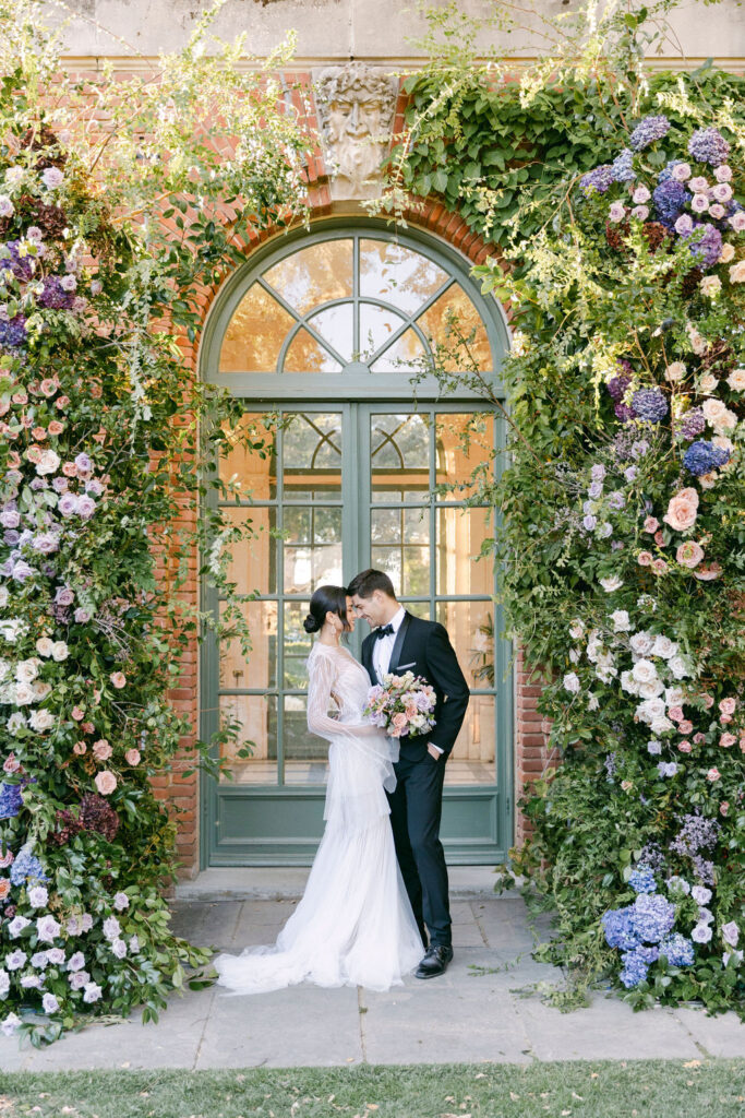 bride and groom at their wedding ceremony 