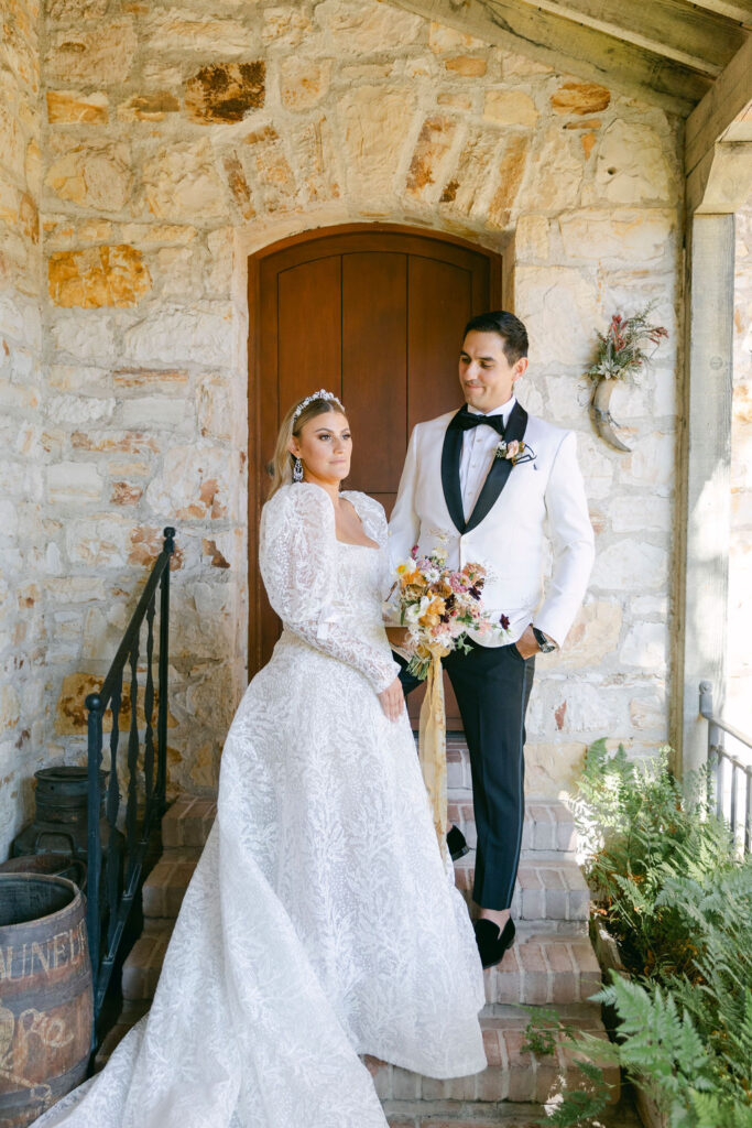 cute picture of the groom looking at the bride