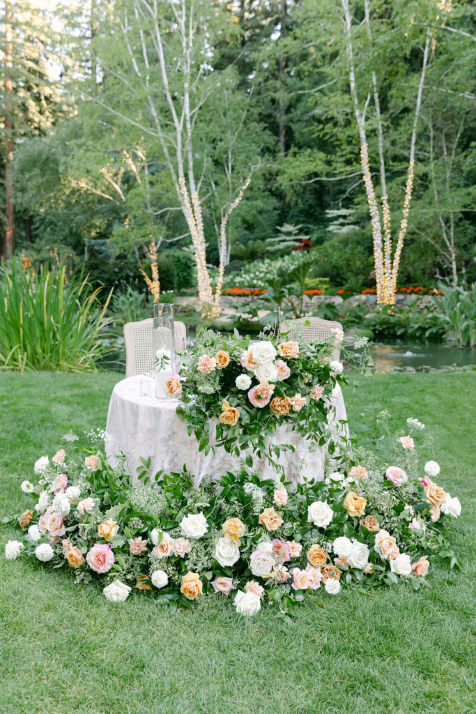 bride and groom reception table 