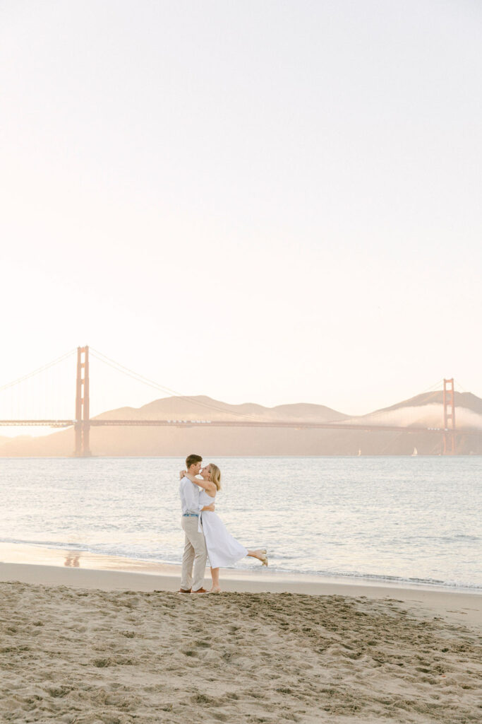 couple dancing during their engagement session