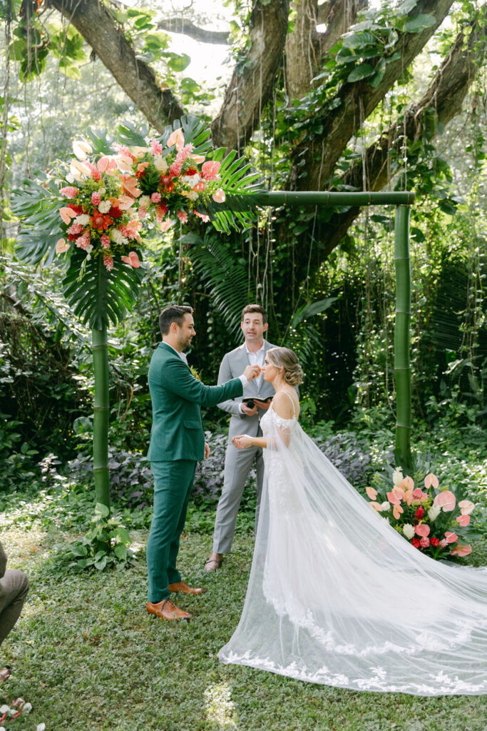 groom reading his vows 