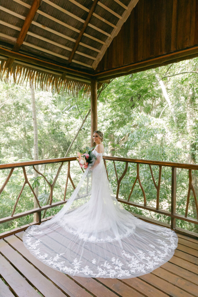 cute picture of the bride looking at the camera