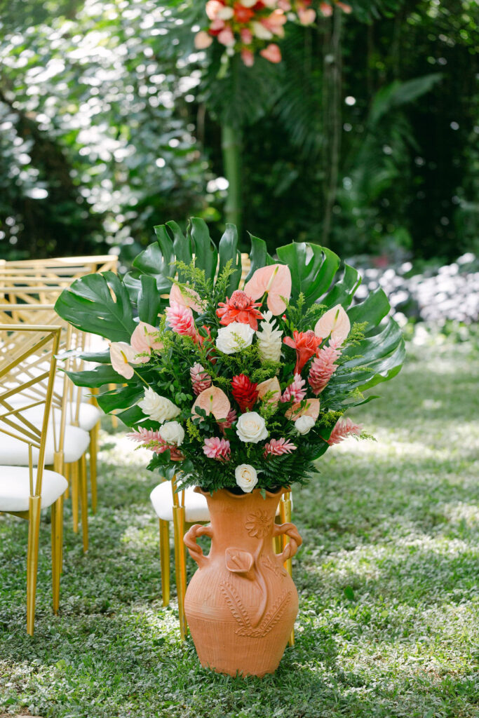 colorful flowers at the ceremony 