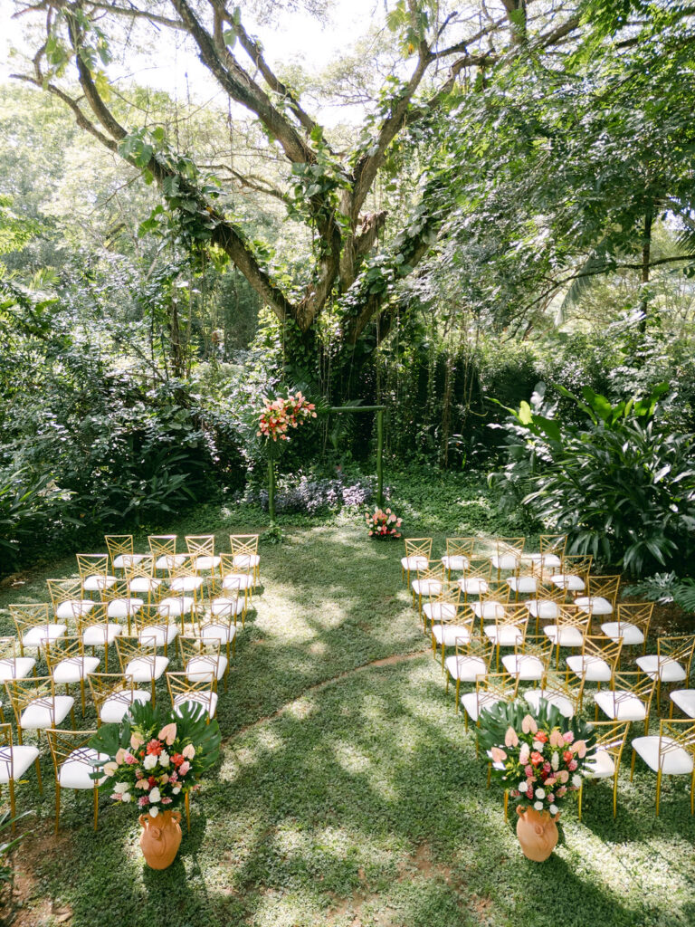 stunning tropical wedding ceremony decor