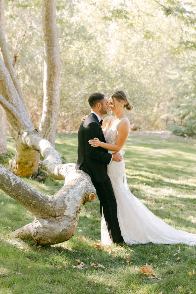 cute newly married couple at their timeless summer wedding 