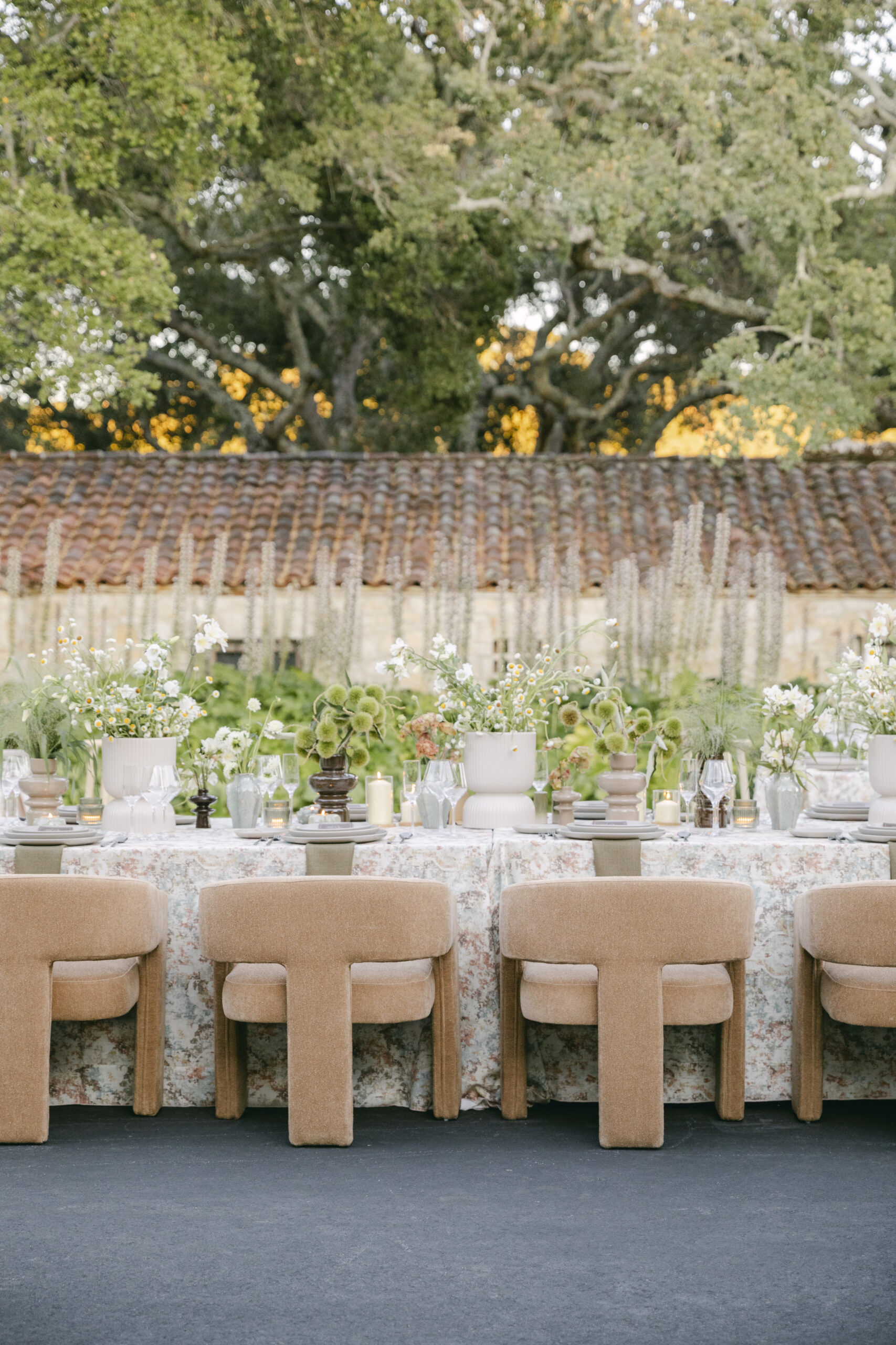 Elegant luxury western wedding tablescape at Holman Ranch, Carmel Valley